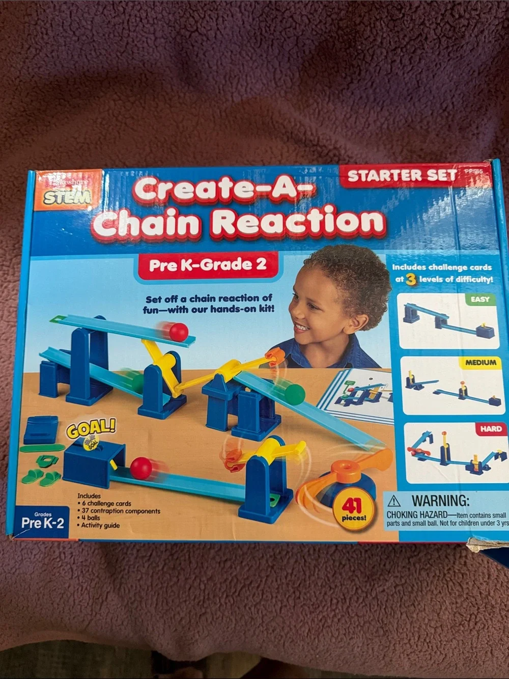 Create-A-Chain Reaction Starter Set - Blue & Yellow Kids STEM Building Kit